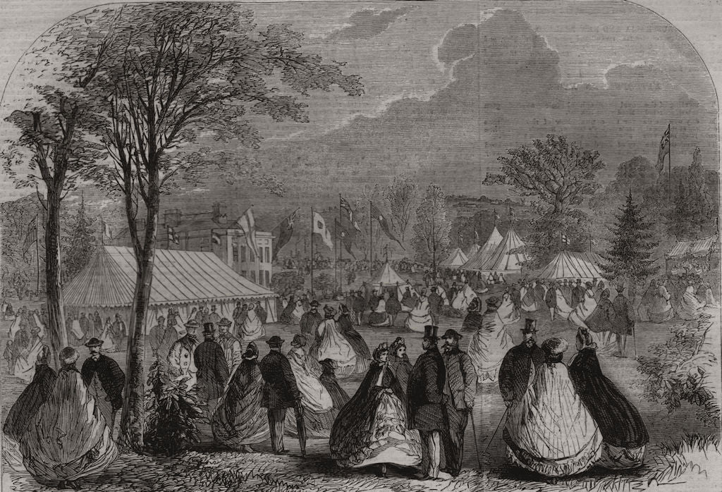 Essex Agricultural Society's show in the grounds at Sloe House, Halstead 1862